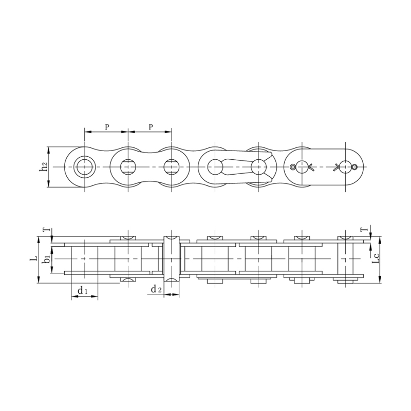 Rantai roller tipe seri tugas berat