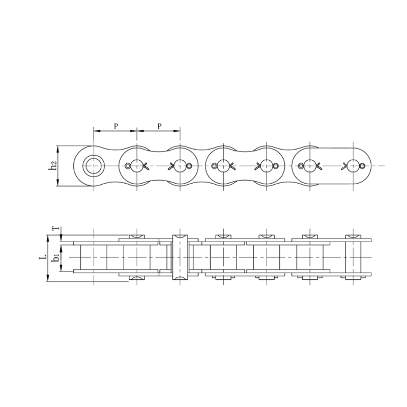 Rantai roller presisi pitch pendek tipe cottered (seri A)