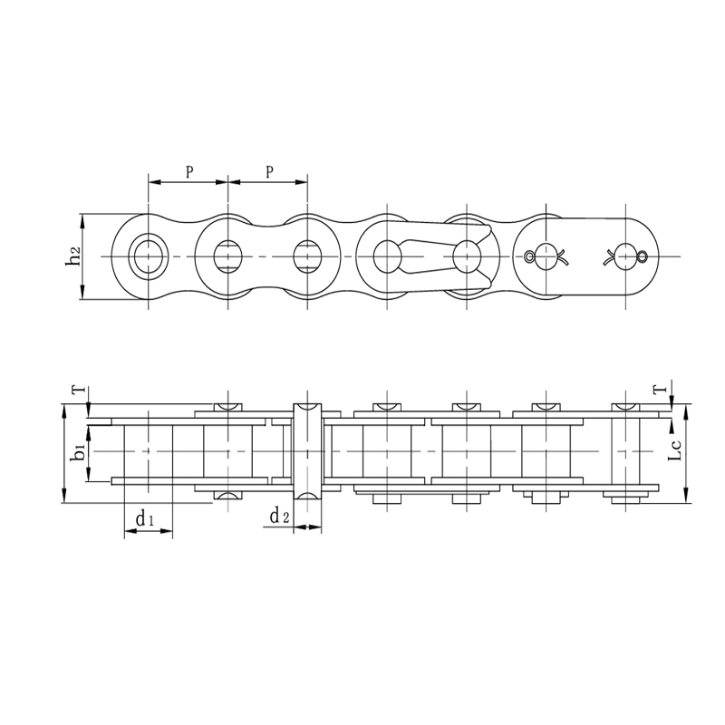 Rantai sepeda motor tugas berat yang kuat dari baja paduan berkualitas tinggi